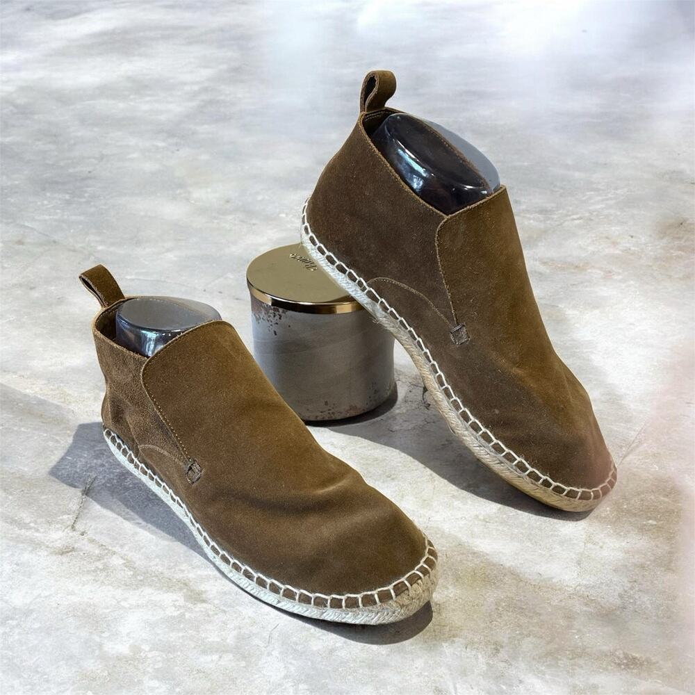 Vince Ronan Brown Suede Leather Women’s Size 7M Espadrille Loafers Flat Slip On